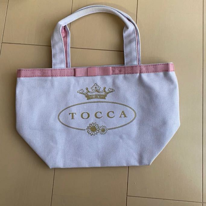 トッカ　TOCCA ミニ トートバッグ キャンバス　薄ピンク　リボン_画像1