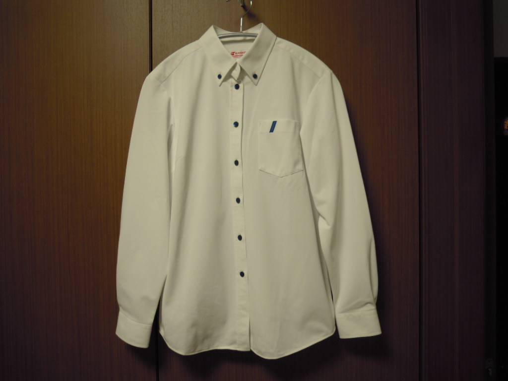 【三】未使用★カンコー KANKO★スクールワイシャツ 青ボタン 女子 サイズ13 胸囲88★白シャツの画像1