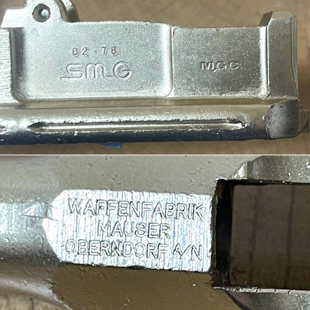 再塗装済/現状渡し MGCなど 金属モデルガン用パーツ SMG刻印 ルガーP-08/MAUSER/ワルサーP-38など ジャンク扱_画像5