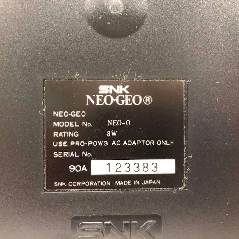 【ジャンク品】SNK NEO-GEO ネオジオ NEO-O 本体 コントローラー2点 AVケーブル ACアダプター 箱あり 231026SK510454_画像6