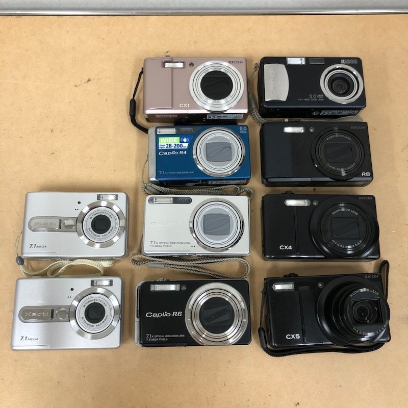 【ジャンク品】 SANYO S7 S75 RICOH CX1 CX4 CX5 R2 R4 R5 R6 R8 メーカー デジタルカメラ 10台 まとめ売り 231016SK750024_画像1