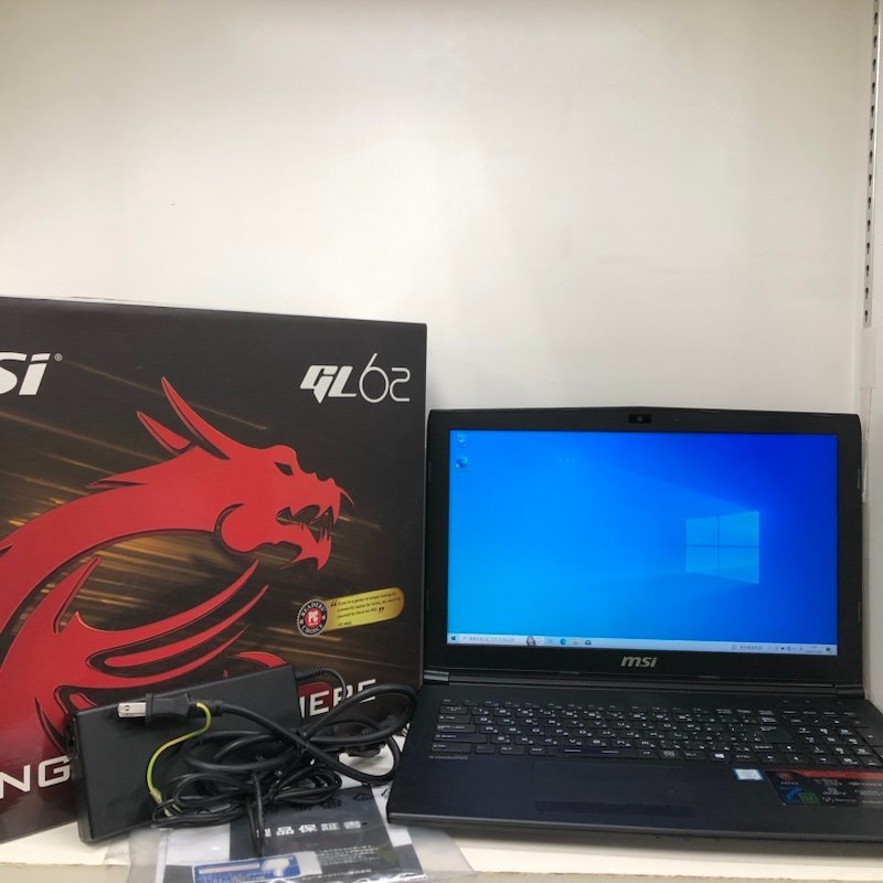 MSi GL62M 7RD Windows10 Core i7 7700HQ 2.80GHz 16GB GeForce GTX 1050 8GB 128GB 1TB ゲーミングノートパソコン 231031SK300874_画像1