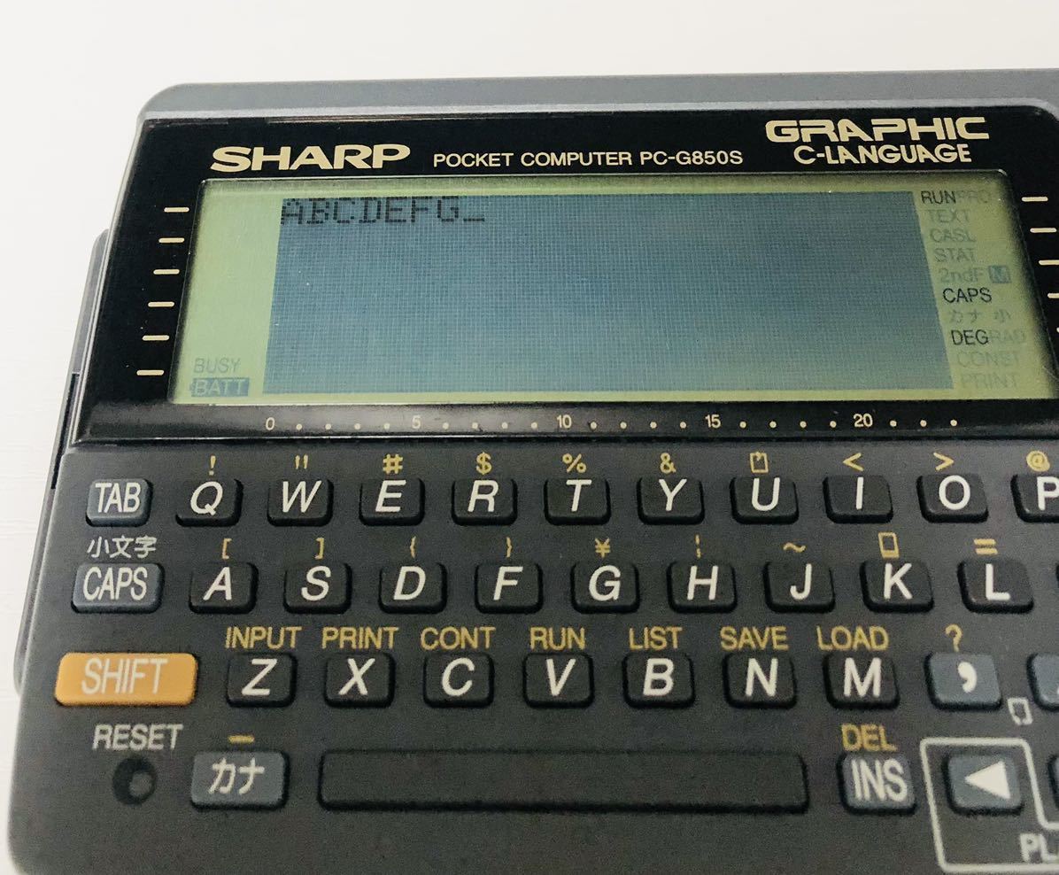 ★超美品★ SHARP シャープ ポケットコンピュータ PC-G850S GRAPHIC C-LANGUAGE 本体のみ 当時物 希少品_画像2