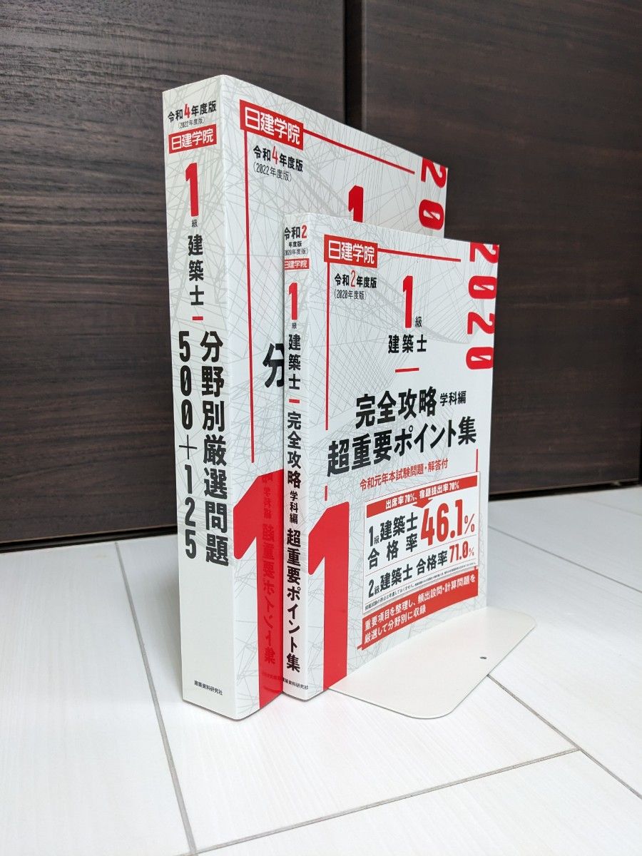 日建学院１級建築士分野別厳選問題５００＋１２５（令和4年度版）　＋　完全攻略ポイント集 （令和2年度版）日建学院教材研究会／編著