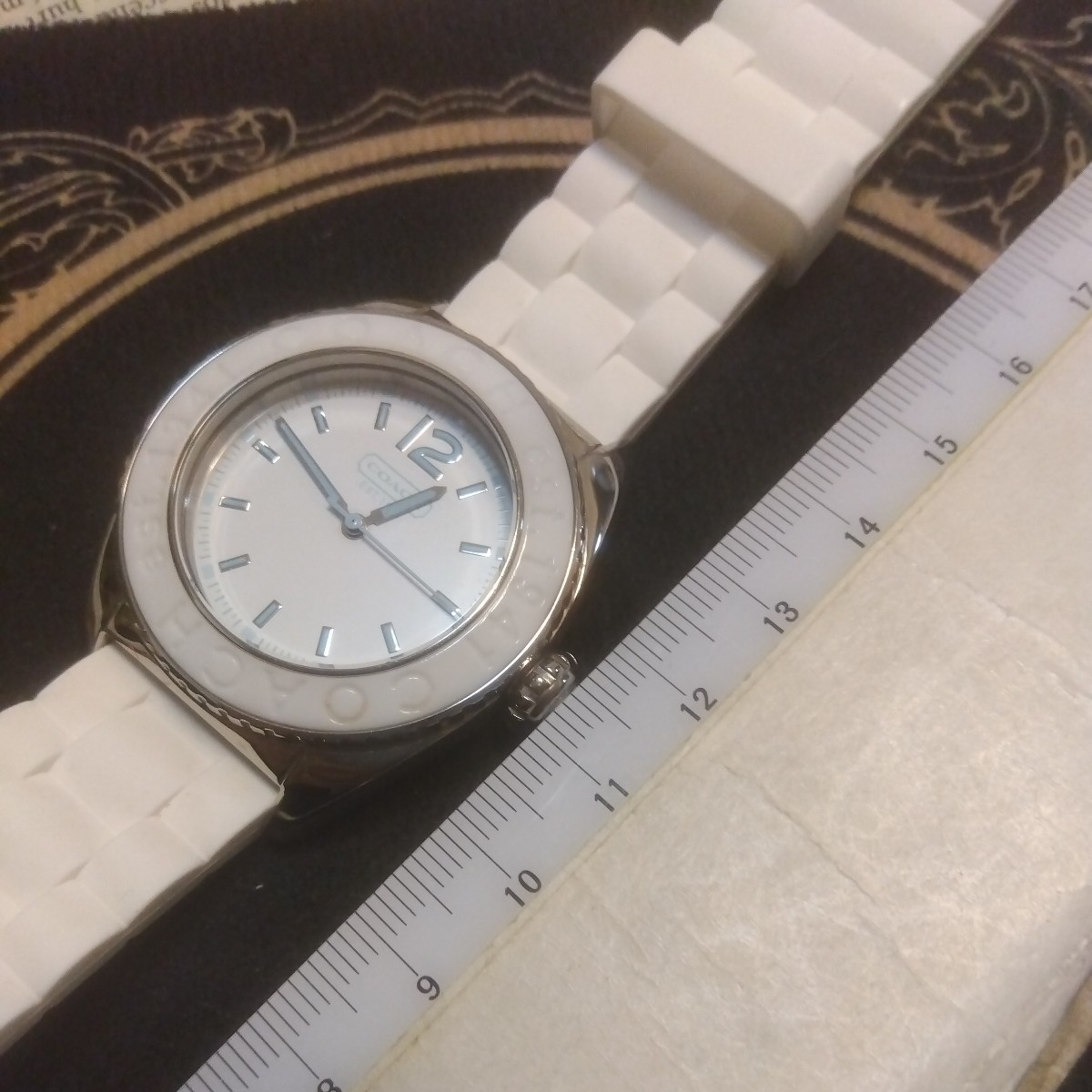 コーチ　COACH　ホワイト×ライトブルー×シルバー　レディース腕時計（CA54）【外観美品】_画像9