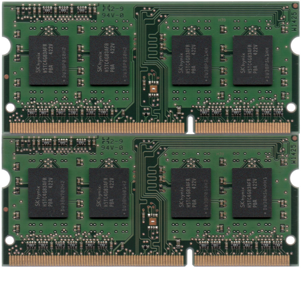 SanMax Technologies DDR3-1600 (PC3-12800S) 4GBx2枚 合計8GB ノートPC用 SMD3-S4G28HA-16K 両面実装(1Rx8) 動作確認済【中古】H813_Memtestでの検査の結果エラーなし！