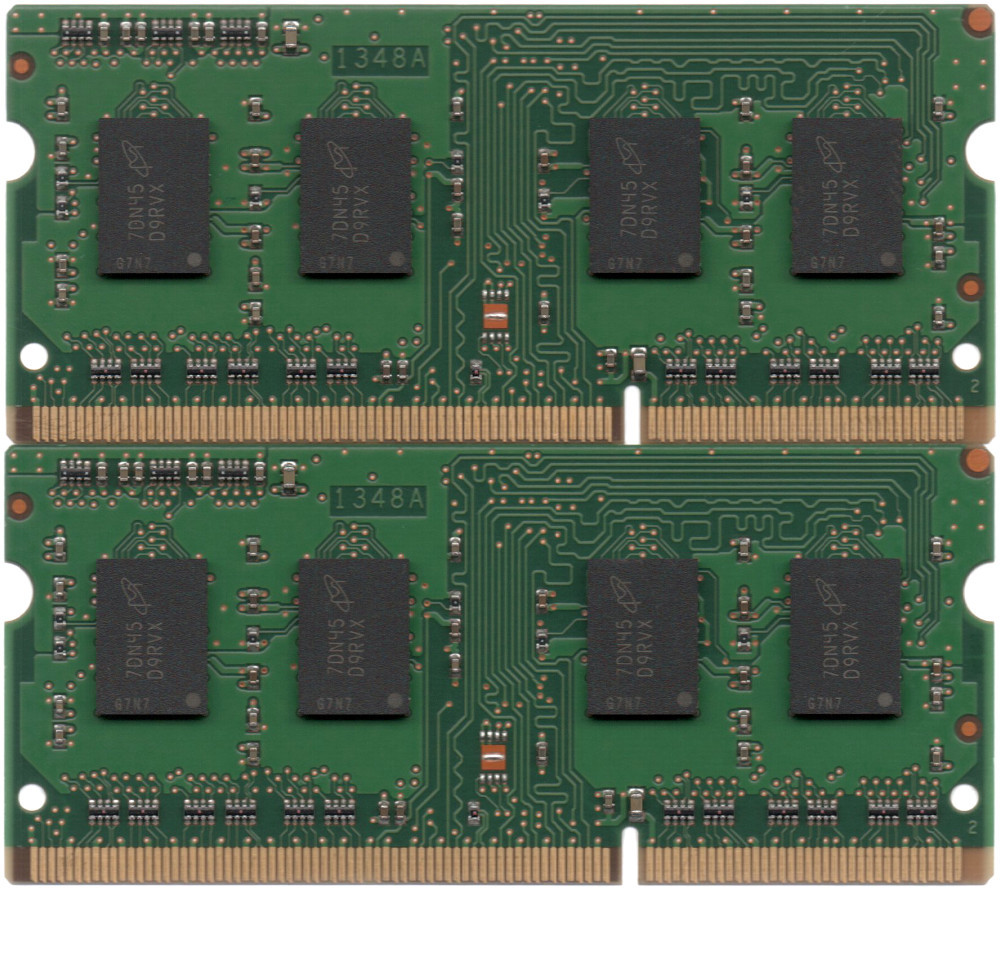 【DDR3 4GBx2枚 合計8GB ノートPC用】＜動作確認済＞Micron 低電圧 1.35V DDR3L-1600 (PC3L-12800S) MT8KTF51264HZ-1G6N1 x2枚【中古】H853_Memtestで検査の結果エラーなし！