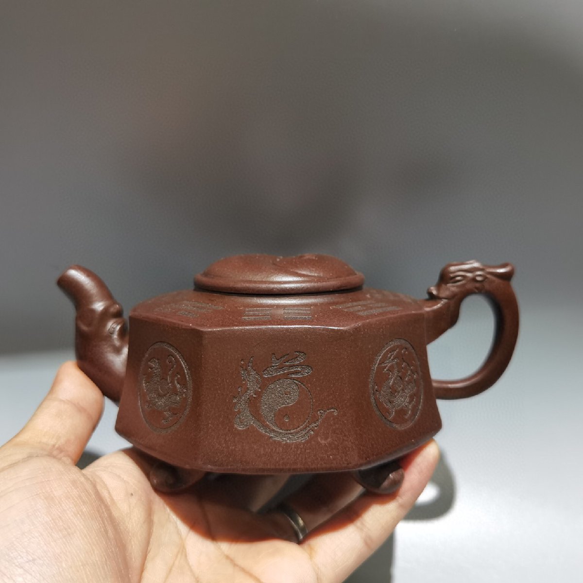 即納】 ZA0000266 中国唐物 容量：700cc 茶道具 紫砂壺 秘蔵逸品 施釉