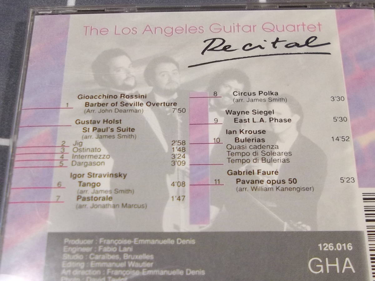 ロサンゼルス・ギター・カルテット ロッシーニ　ホルスト　　ストラヴィンスキー　クラウス　the los angeles guitar quartet_画像2