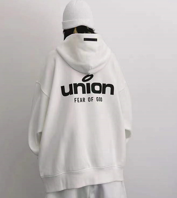 FOG ESSENTIALS エッセンシャルズ■UNION 限定バックロゴパーカー 白 XL■反射リフレクターロゴHOODIE Fear of God新品2023AW今季_画像6