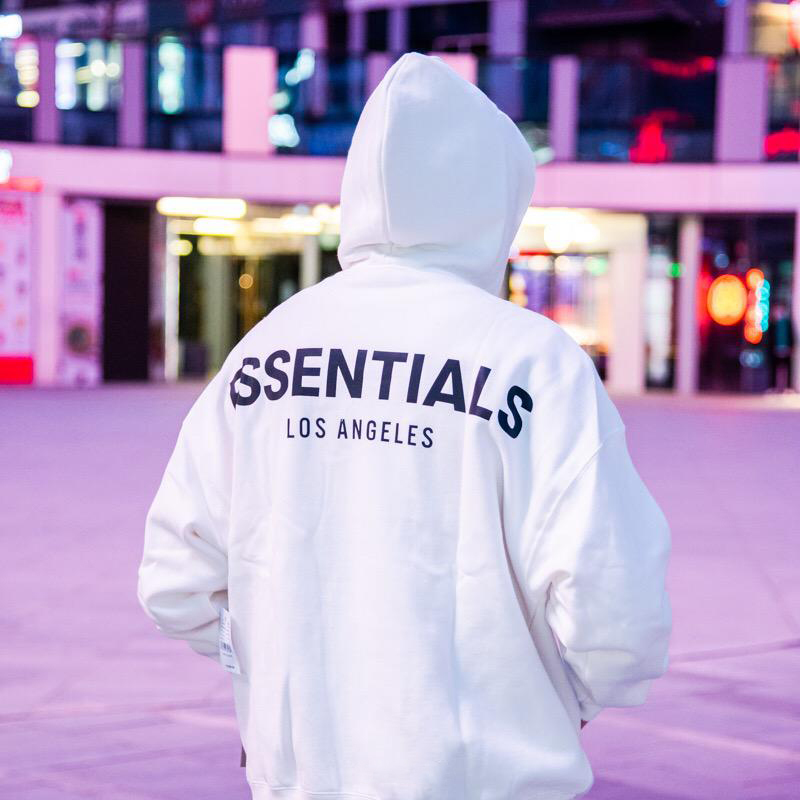 FOG ESSENTIALS エッセンシャルズ■LA限定 リフレクターバックロゴ パーカー ホワイト M■LOGO HOODIEスウェットFear of God新品2023AW今季_画像1