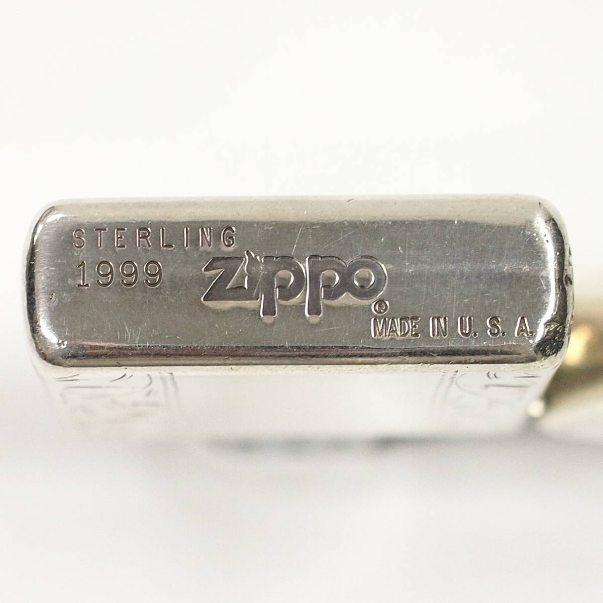 O10-108 ZIPPO オイル ライター / 1999 STERLING スターリング シルバー 手彫り アラベスク 唐草 / ジッポ― グッズ 喫煙 タバコ 煙草_画像8