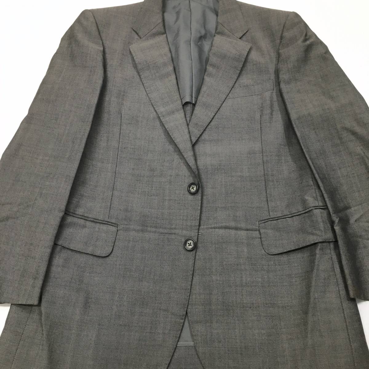 K10-282 Burberrys スーツ メンズ サイズ 92-80-170A5 グレー系 毛 85% / ジャケット パンツ セットアップ 上下 バーバリー_画像2