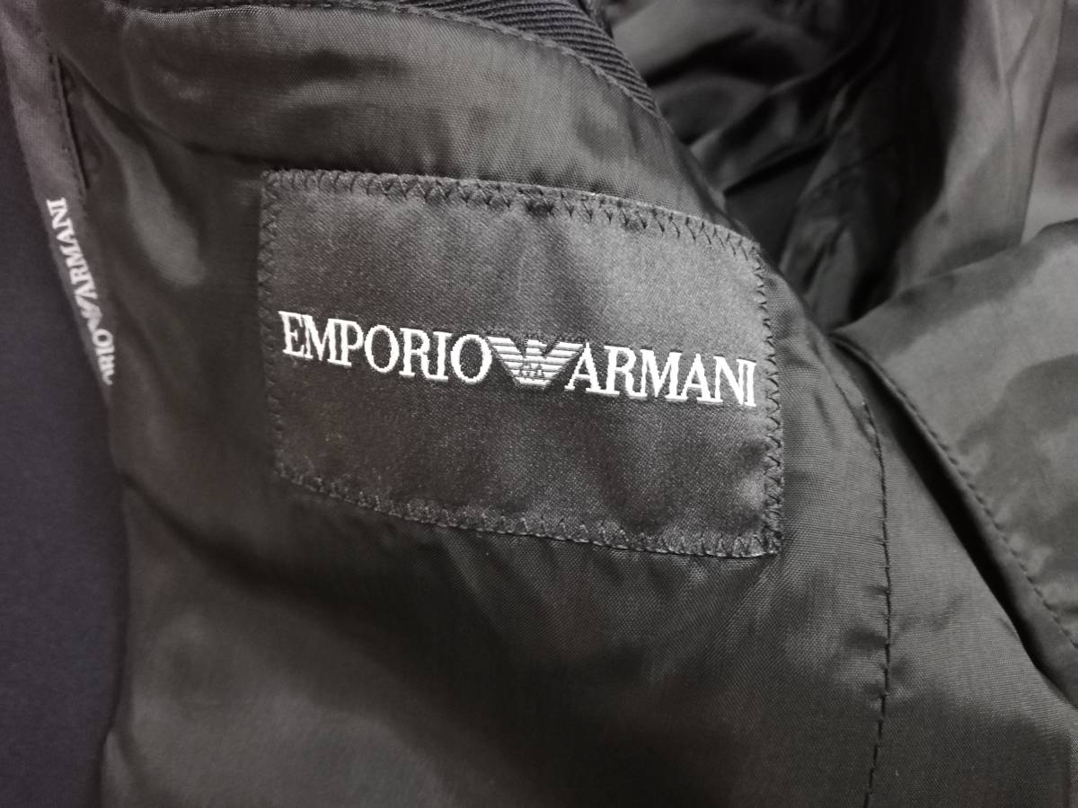 E7-198　EMPORIO ARMANI/エンポリオアルマーニ　テーラードジャケット　シングル/メンズ　48(L相当)　ブラック【中古品】_画像4