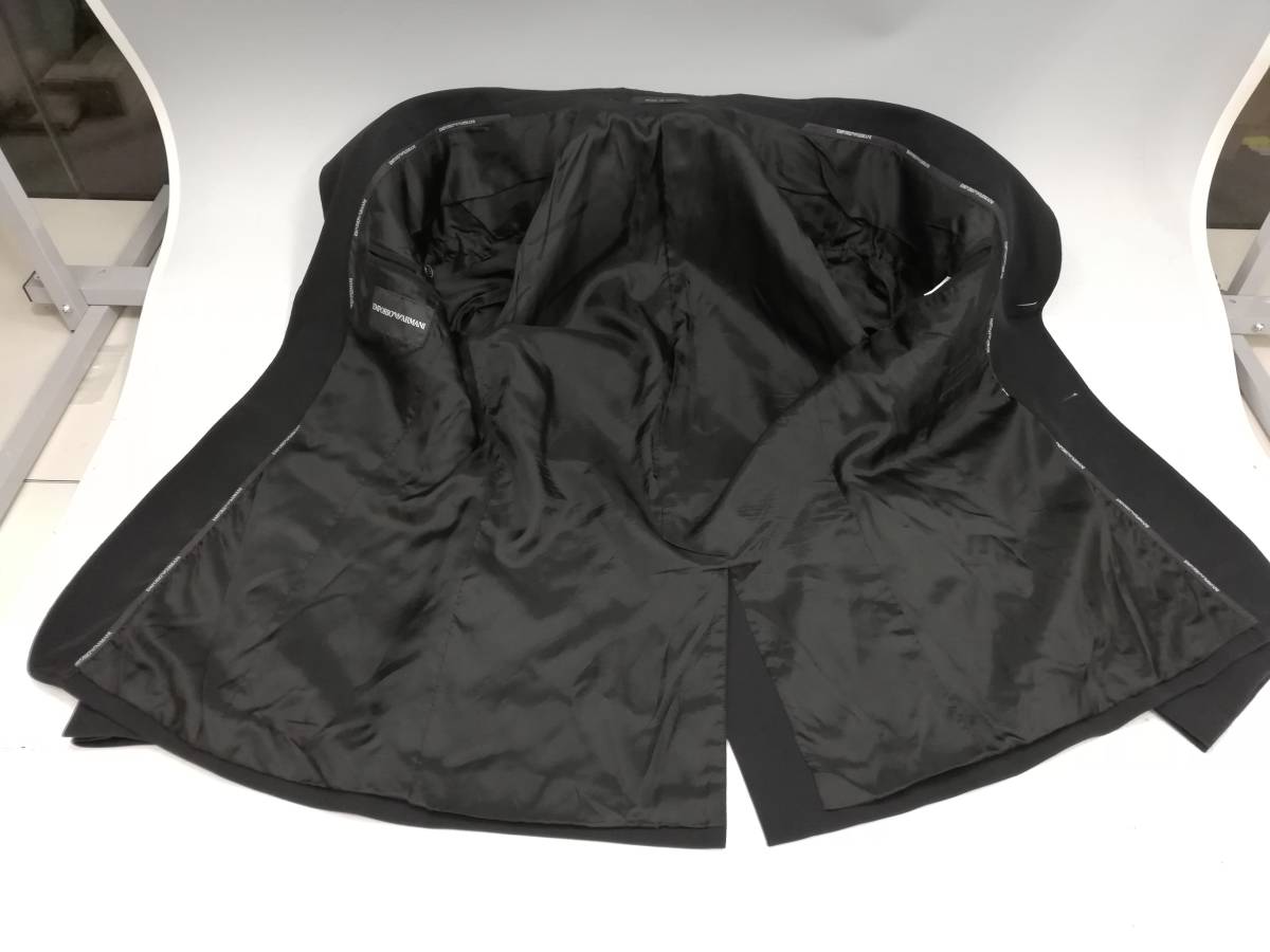 E7-198　EMPORIO ARMANI/エンポリオアルマーニ　テーラードジャケット　シングル/メンズ　48(L相当)　ブラック【中古品】_画像3