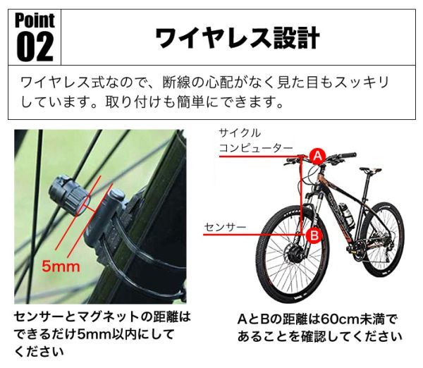 最新版 サイクルコンピューター 自転車 ワイヤレス サイコン スピードメーター 大画面表示 防水_画像3