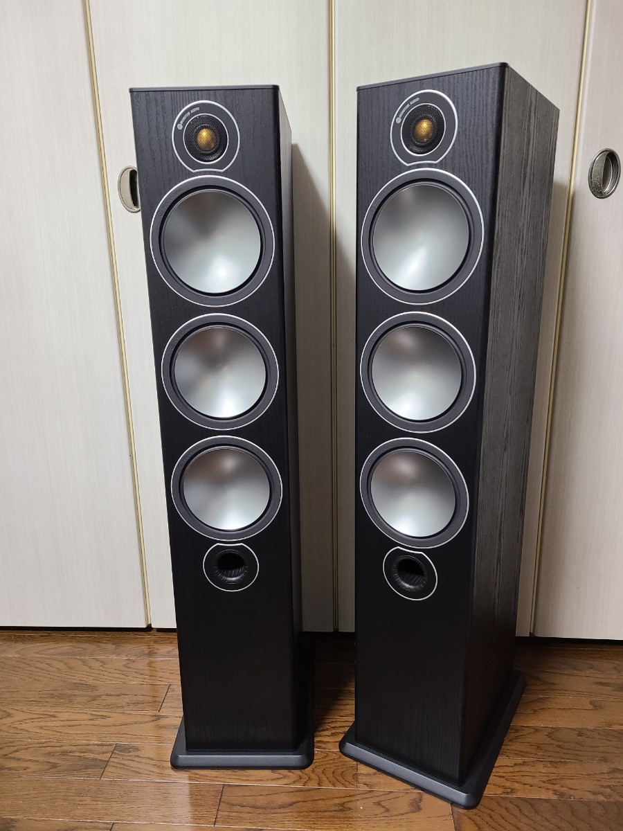 Monitor Audio Bronze 6（ブラックオーク）トールボーイスピーカー★元箱・付属品全てあり。動作確認済みです。_画像1