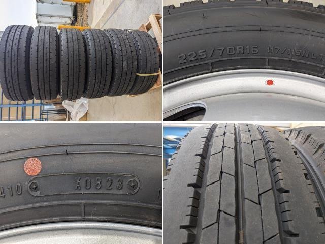 【Ｂ】トラック用　ホイール付きタイヤ　６本セット　TOPY 16×6K 128-8TC　225/70R16 117/115NLT 23年　トヨエース・ダイナ・デュトロ_画像7