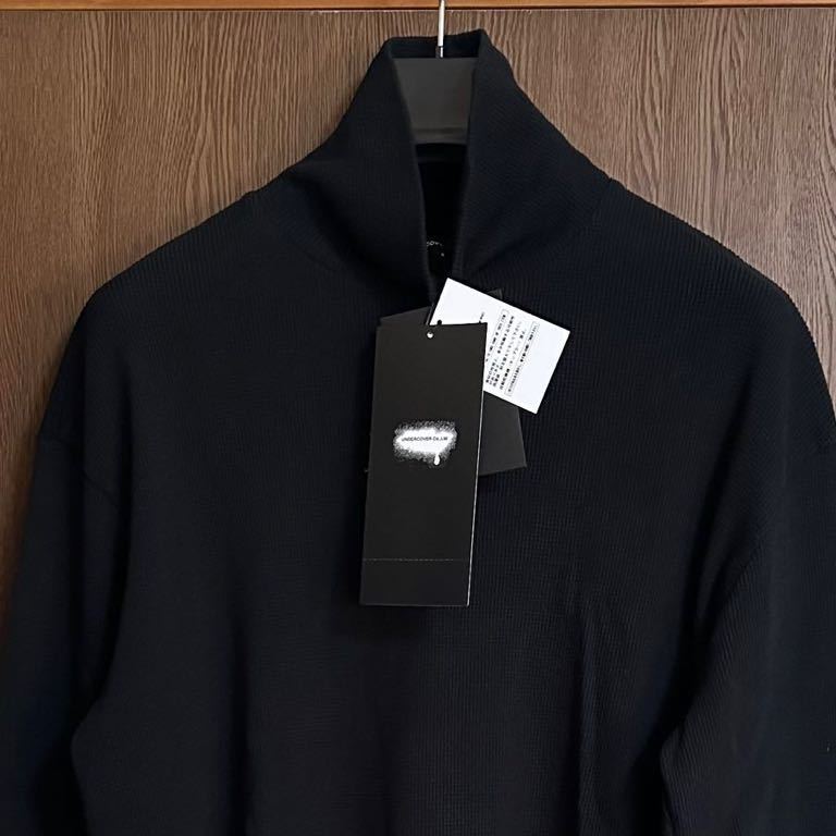 黒3新品 UNDERCOVER メンズ タートルネック コットン ニット ハイネック セーター size 3 黒 L アンダーカバー ブラック