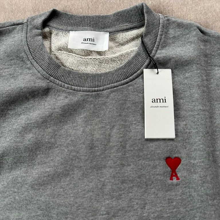 XXL新品 AMI Paris グラフィック ロゴ 刺繍 スウェット シャツ グレー