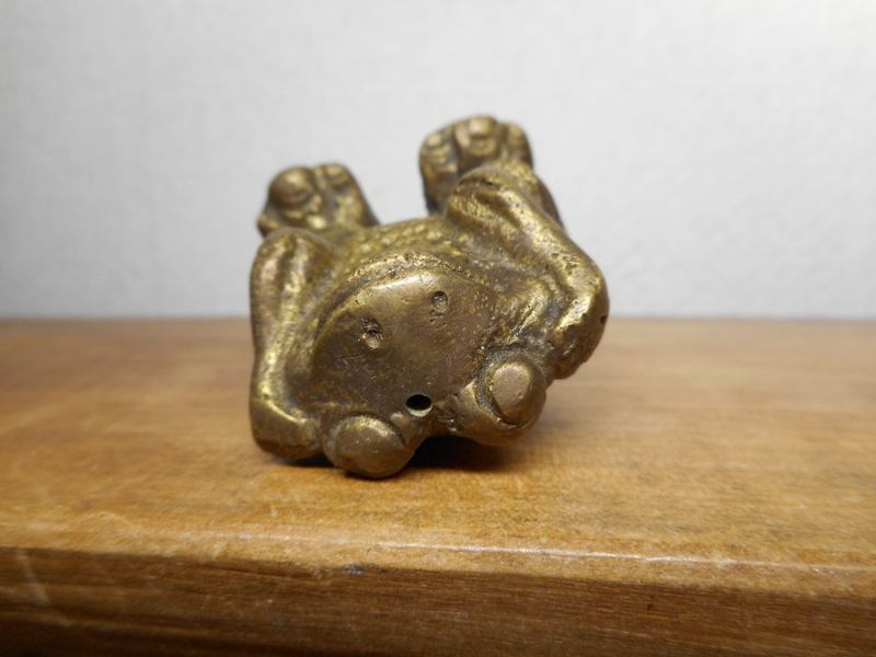 カエル　真鍮製　お香立て　蛙　フィギュア　置物　メタル　金属　ブラス_画像6