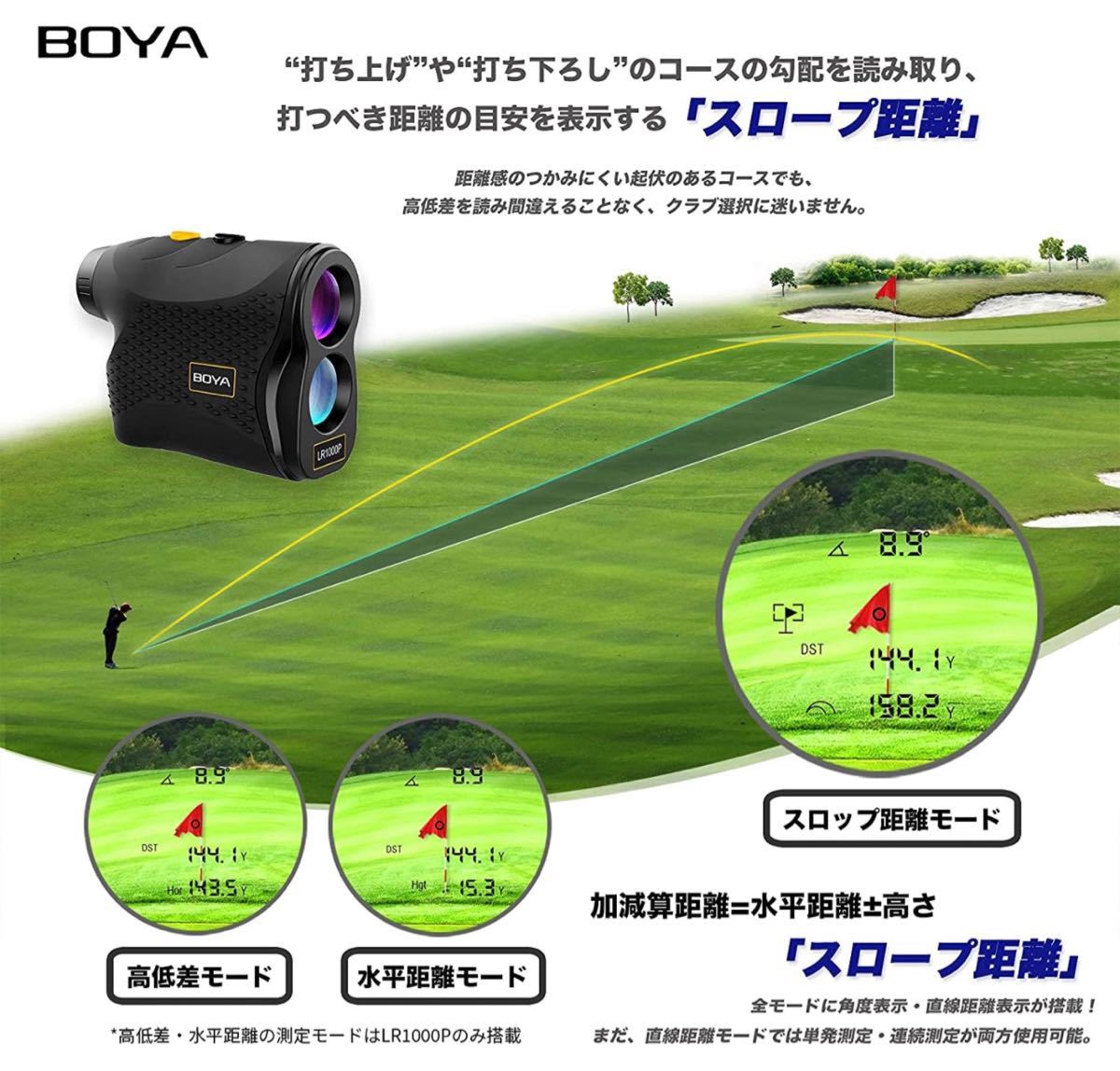 【新品】BOYA ゴルフ用レーザー距離計 1100yd対応 スロープ距離 振動機能 レンジファインダー 距離測定器 LR1000P_画像2