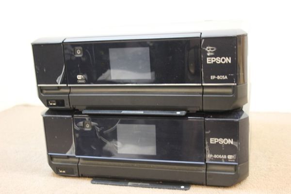 PSON EP-805A/EP-806AB エプソン インクジェットプリンタ 複合機 2台まとめ インクヘッド有 ジャンク 管88388_画像1