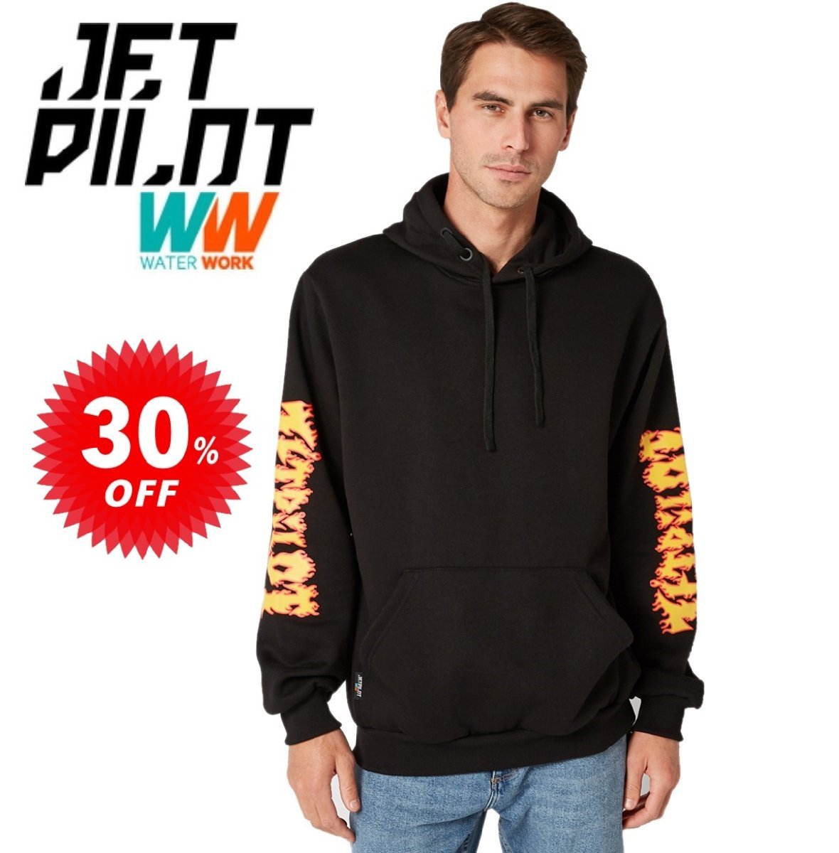 ジェットパイロット JETPILOT セール 30%オフ パーカー 送料無料 レイザー プルオーバー フーディー W22705 ブラック XL トレーナー