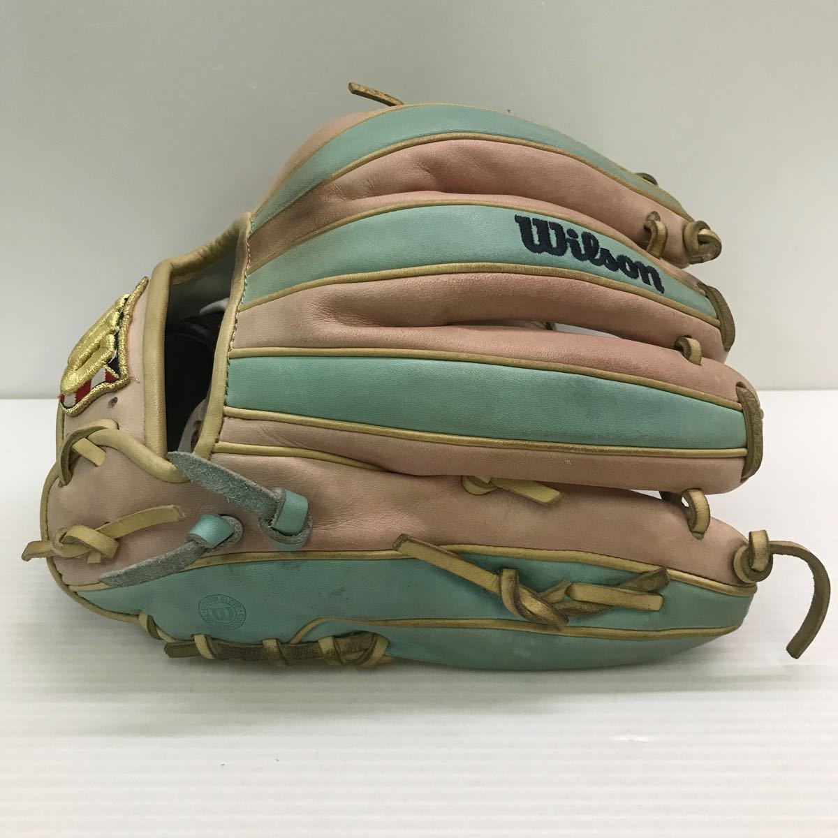 G-7727 ウィルソン Wilson ベア オーダー 軟式 内野手用 グラブ グローブ 野球 中古品 左投げ用 刺繍入り_画像7