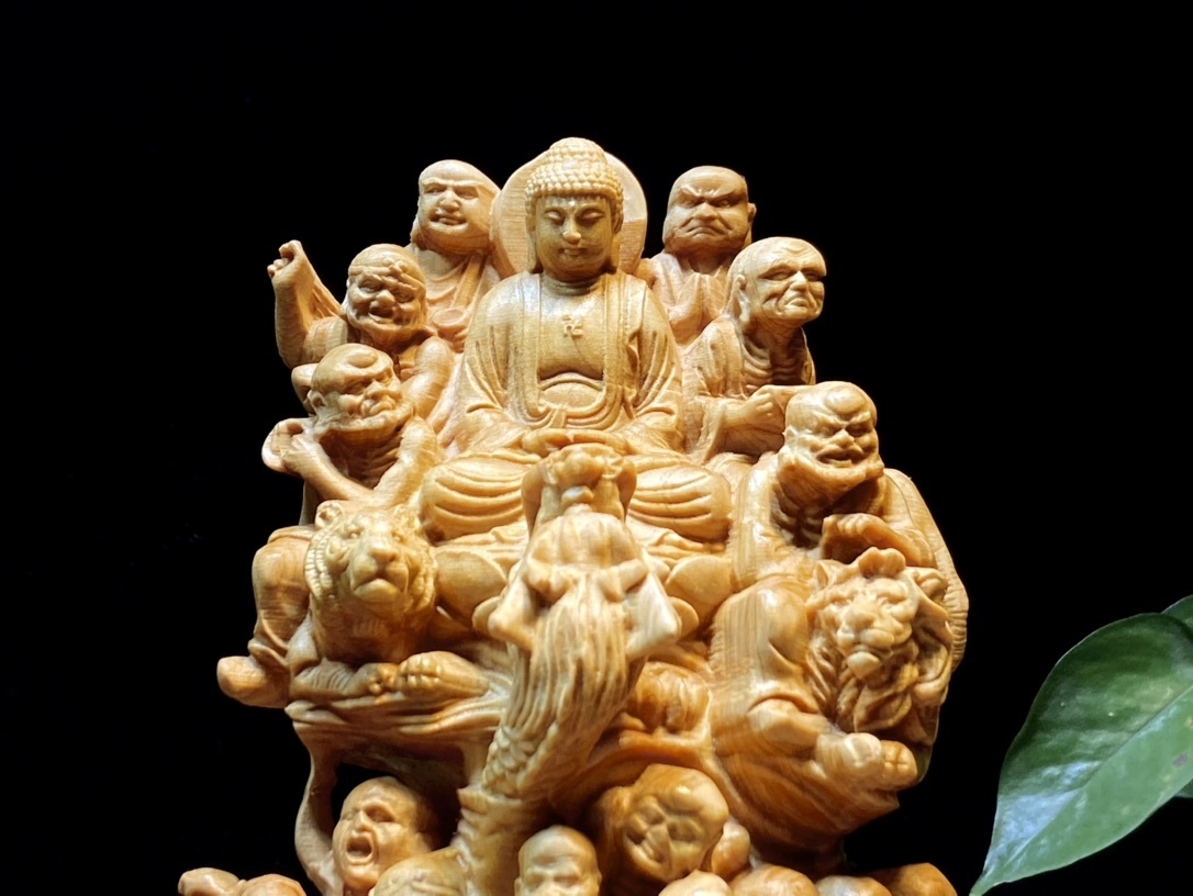 十八羅漢 仏教美術 仏像 仏教工芸品 木彫り コレクション 手職人手作り 美術品 精密雕刻_画像2