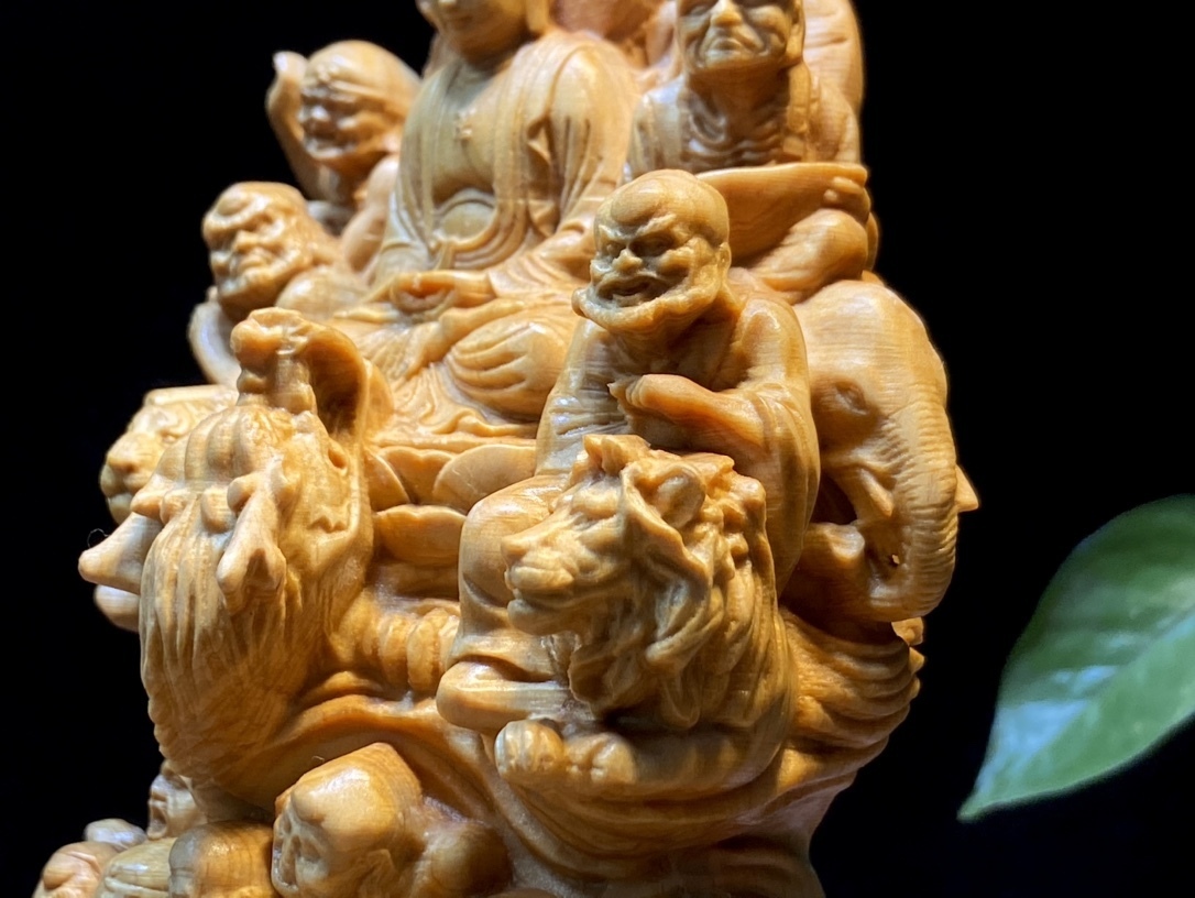 十八羅漢 仏教美術 仏像 仏教工芸品 木彫り コレクション 手職人手作り 美術品 精密雕刻_画像4