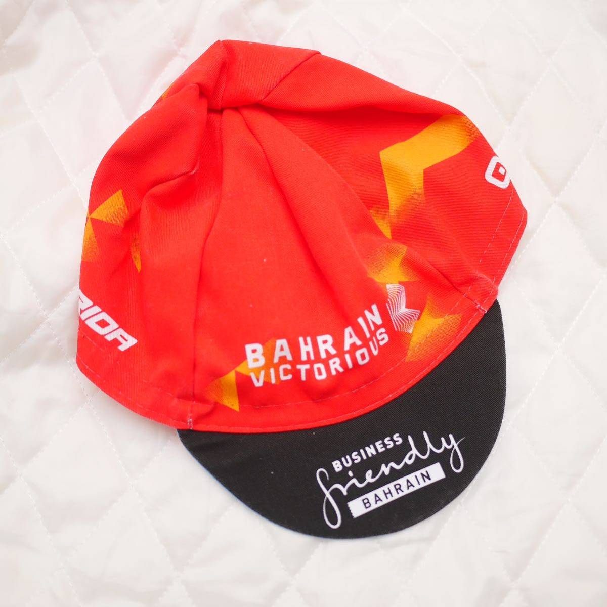 選手支給品 Bahrain Victorious Race Cap バーレーンヴィクトリアス レースキャップ イタリア製 サイズフリー プロチーム メリダ Merida_画像1