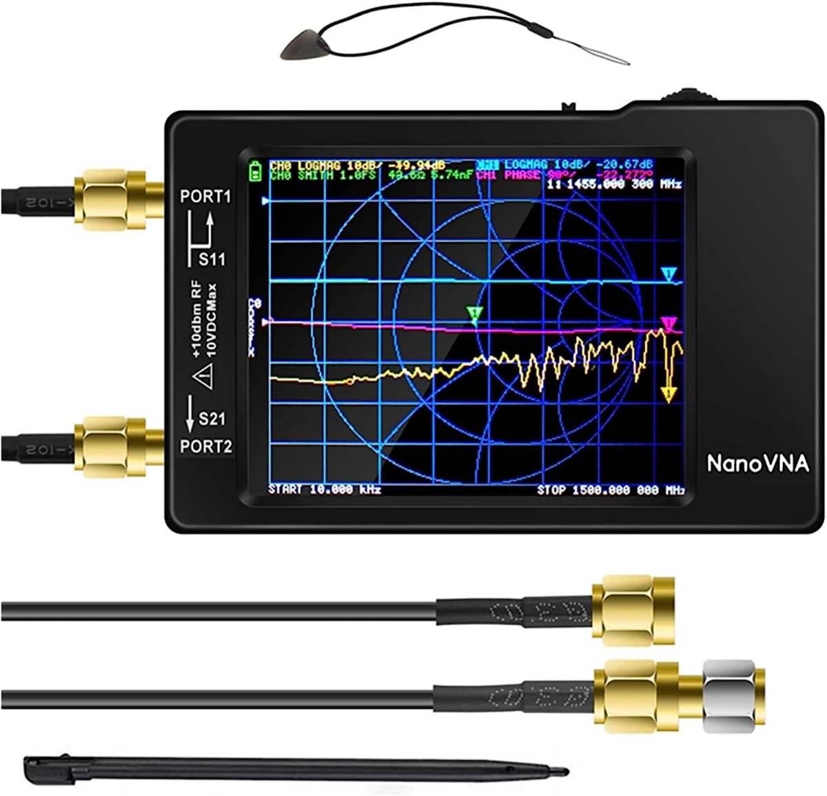 559　アンテナネットワー クアナライザNanoVNA 50KHz-1.5GHz 2.8インチLCDデジタルディスプレイタッチスクリーン短波MF_画像1