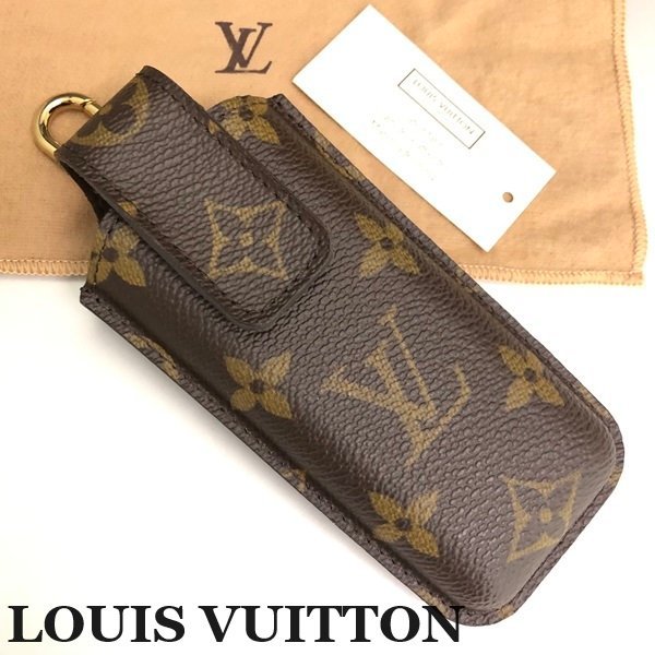 美品 LOUIS VUITTON ルイヴィトン モノグラム エテュイテレフォンジャポン M63050 キーリング付き 携帯ケース 小物入れ キーケース 最落無_画像1