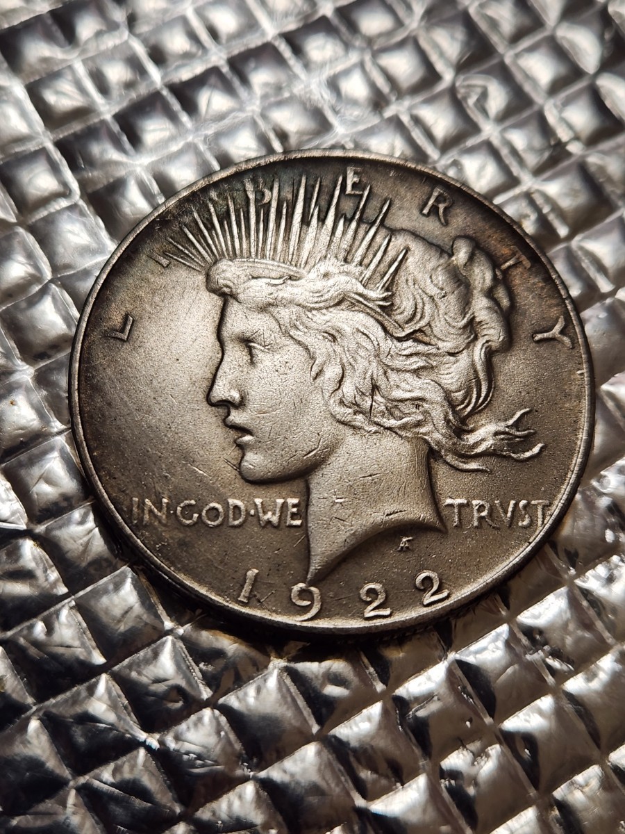 激レア，アメリカ 大型銀貨1922年リバティ両面ピースクイーンのエラー