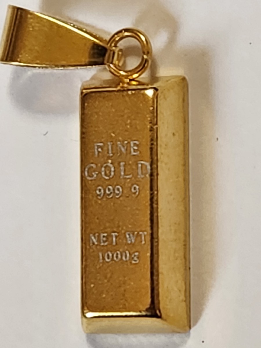FINEGOLD999インゴット ゴールド バーネックレスタイプ.50 センチのゴールドチェーンはオマケです。_画像1
