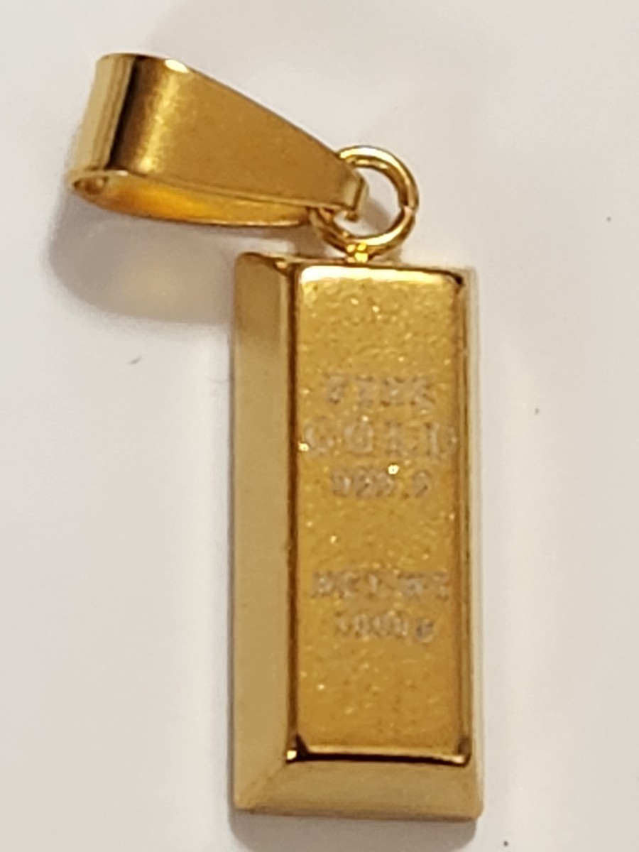 FINEGOLD999インゴット ゴールド バーネックレスタイプ.50 センチのゴールドチェーンはオマケです。_画像2