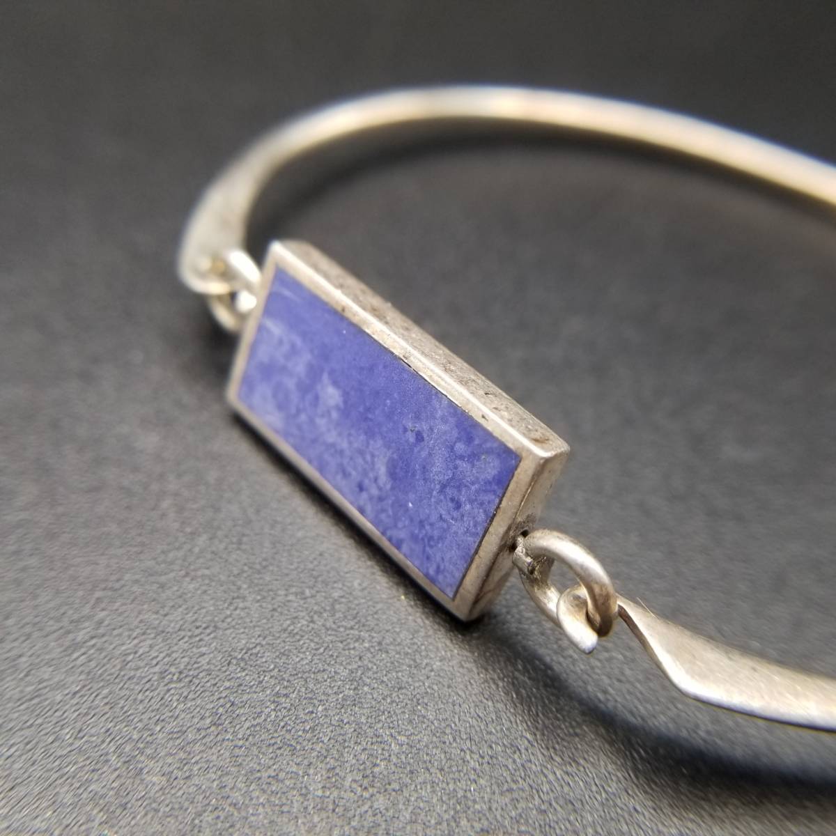 925 シルバー スクエア インレイ リーフ 植物 オープンワーク リバーシブル ヴィンテージ ブレスレット バングル ジュエリー 輸入 Y10-V