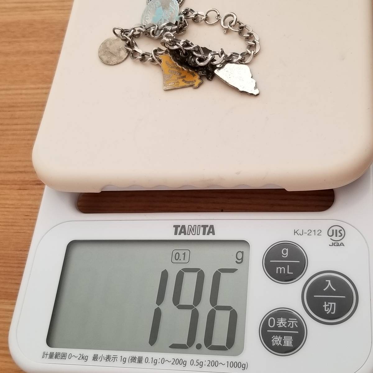 トラベル 記念日 チャーム チェーンリンク スターリングシルバー ヴィンテージ ブレスレット 19.6g 銀 NASA SS Admiral 他 Y10-T