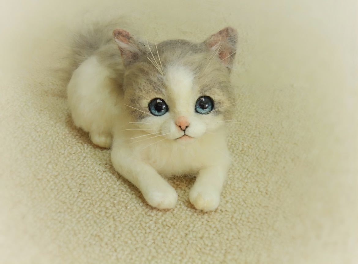 ◆sei◆羊毛フェルト　ラグドールの子猫　猫　ハンドメイド_画像9
