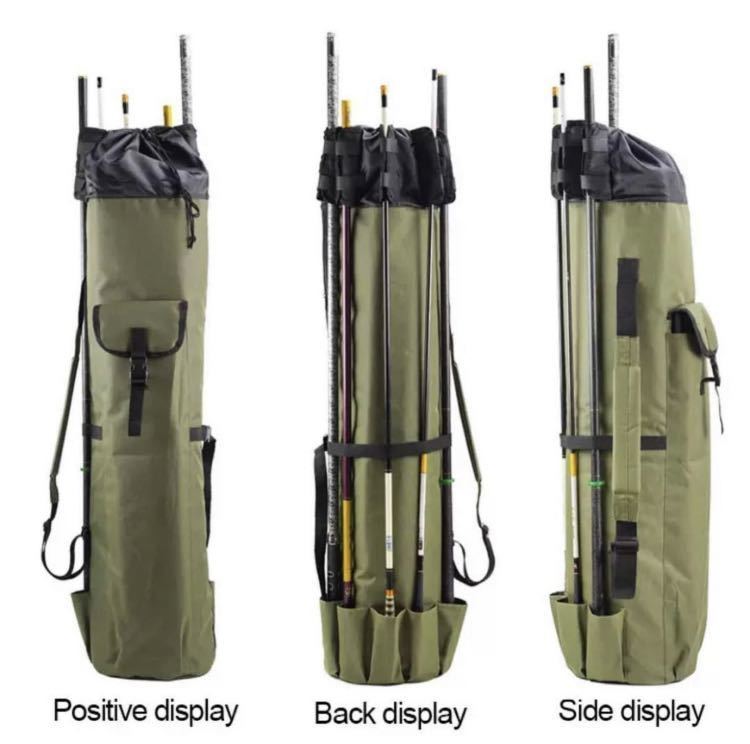 フィッシングバッグ 釣り 鞄 竿 収納 大容量 便利 ロッドケース ミリタリー_画像4