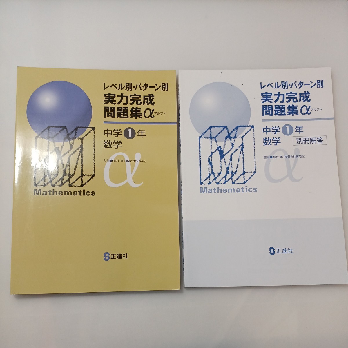 zaa-523♪未使用 レベル別・パターン別実力完成アルファ 中学1年　数学＋英語 計2冊　各解答解説付 塾専用教材_画像6