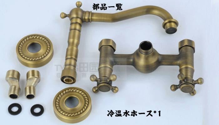 蛇口 キッチン用 混合水栓 壁付き 真鍮製 シングルレバー 混合水栓 180°回転 洗面台丶キッチン丶浴室兼用水栓 洗面台 水道 オシャレな蛇口_画像6