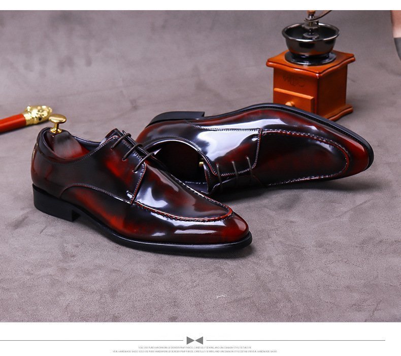ビジネスシューズ メンズ 本革 レザーシューズ 職人手作り 上質牛革 フォーマル 紳士靴 ヴィンテージ 革靴 ワイン 24cm~28cm