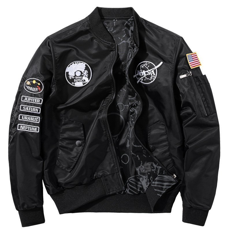 欧米 両面服 リバーシブル 空軍 NASA フライトジャケット スタジャン ミリタリージャケット メンズ アウター新品 M~6XL ダークグレー_画像4