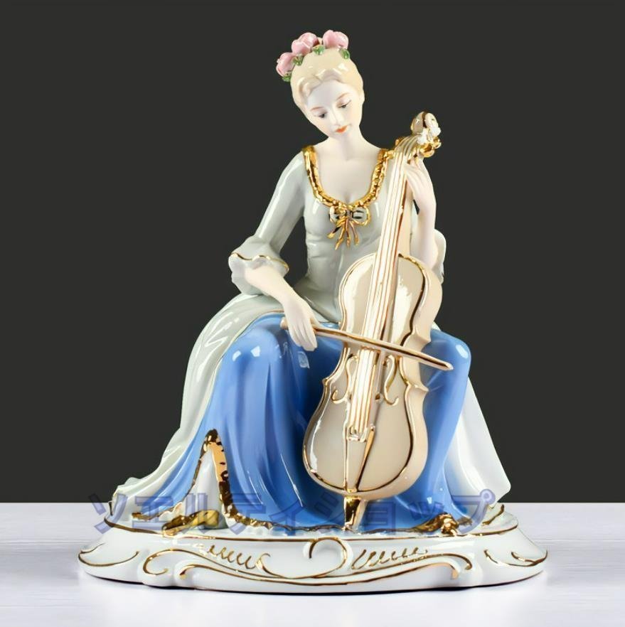 極美品 陶磁器 置物 西洋陶器 北欧磁石 陶器の人形 お姫様 陶器の置物 洋風 芸術品