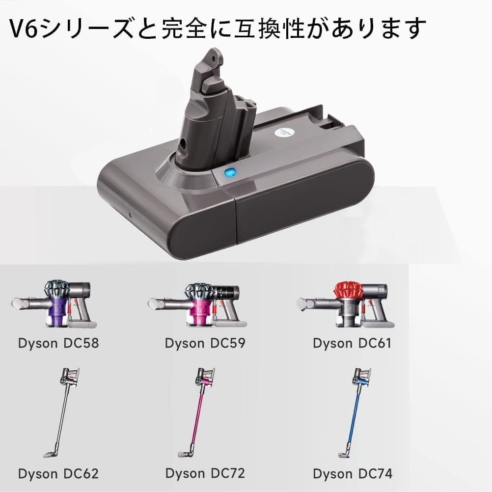 ダイソン v6 互換 バッテリー 21.6V 4.0Ah だいそんそうじき バッテリー v6_画像3