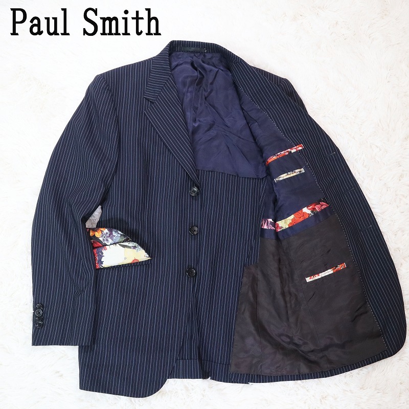 美品 Paul Smith ポールスミス 花柄 テーラードジャケット ストライプ