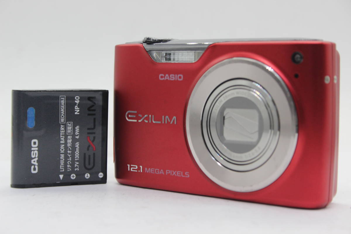 【美品 返品保証】 カシオ Casio Exilim EX-Z450 レッド 28mm Wide 4x バッテリー付き コンパクトデジタルカメラ s3755