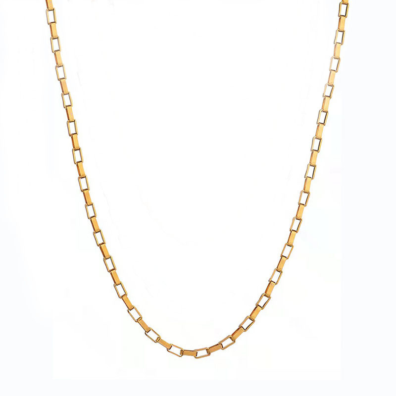 1円スタート あずきチェーン ネックレス 18K Gold Plated 18KGP 鍍金 ゴールド ロング necklace 48cm レディース メンズ ユニセックス 300_画像2